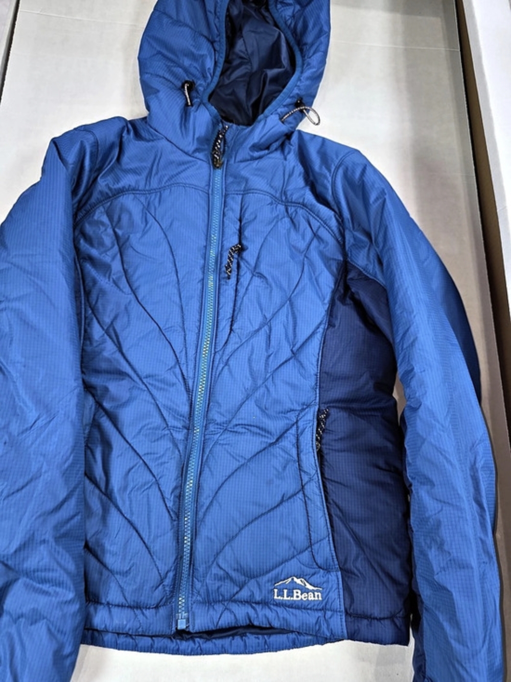 L.L.Bean PrimaLoft Packaway Hooded Jacket Blue Puffer Jacket Womens Size Small